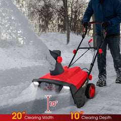 20 Inch 120V 15Amp Electric Snow Thrower with 180° Rotatable Chute