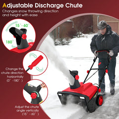 20 Inch 120V 15Amp Electric Snow Thrower with 180° Rotatable Chute