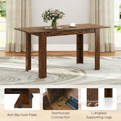 Extendable Dining Table for 4-8 People 47"-62" Large Rectangular Kitchen Table