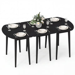 Extendable Dining Table Set with 2 Half-Round and 1 Rectangular Tables