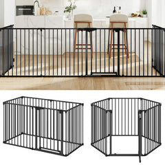 Extra Wide Baby Gate Fits 34.5-154" Openings 6-Panel Adjustable Pet Safety Fence