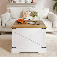 Farmhouse Lift Top Coffee Table with Hidden Storage Compartment