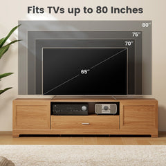 Farmhouse Rustic TV Stand for TVs up to 80"-Natural