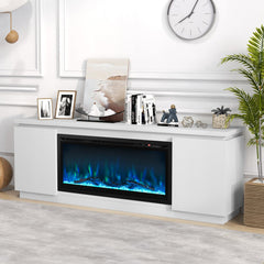 Fireplace TV Stand for TVs up to 80 Inch with 3 Adjustable Shelves