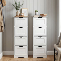 4-Drawer Freestanding Floor Cabinet with Anti-Toppling Device
