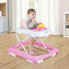 Foldable Baby Walker with 3 Adjustable Heights and Padded Seat