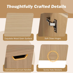 Foldable Coffee Table with Storage Cabinet Extendable Center Table