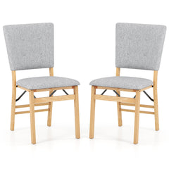 Foldable Dining Chair Set of 2 Armless Kitchen Chair with Padded Seat and Tilt Backrest