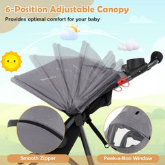 Foldable Jogging Stroller with Detachable Tray and Air-Filled Rubber Tires