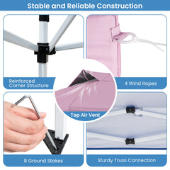 10 X 10 FT Foldable Outdoor Patio Shelter Canopy Tent with 1-Push Center Lock