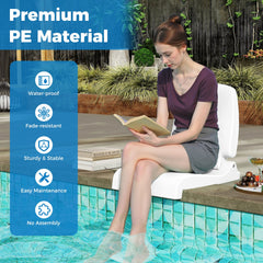 Foldable Outdoor Pool Chair with Handle and Back Support-White