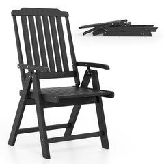 Foldable Patio Chair All-Weather HDPE Outdoor Dining Chair with Armrest