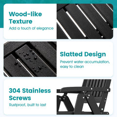 Foldable Patio Chair All-Weather HDPE Outdoor Dining Chair with Armrest