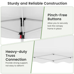 Foldable 10 X 10 Feet Pop up Canopy Tent with Wheeled Bag-White