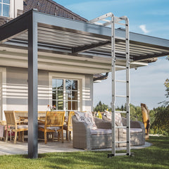7-in-1 Folding Aluminum Ladder with Anti-Skid Pedal