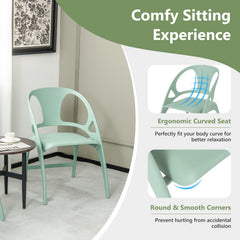 Folding Dining Chairs Set of 2 with Armrest and High Backrest