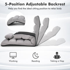 Folding Lazy Sofa Chair Stylish Sofa Couch Beds Lounge Chair W/Pillow