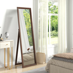 Full Length Mirror with Stand and Solid Wood Frame