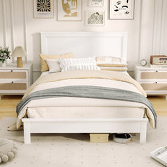 Full Size Platform Slat Bed Frame with High Headboard