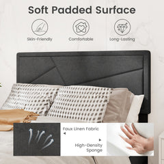 Twin/Full/Queen Size Upholstered Platform Bed Frame with High Headboard-Full Size