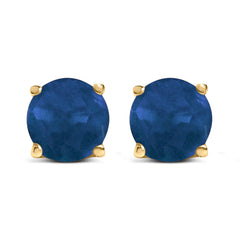14K White Gold 5X5MM Round Purple Amethyst Solitaire Stud Earrings