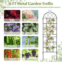 4 Pack 71" x 20" Metal Garden Trellis for Outdoor Climbing Plants
