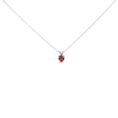 14K White Gold 5X5 MM Heart Shaped Purple Amethyst Solitaire Pendant Necklace