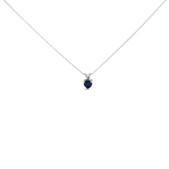 14K White Gold 5X5 MM Heart Shaped Purple Amethyst Solitaire Pendant Necklace