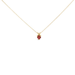 14K White Gold 5X5 MM Heart Shaped Purple Amethyst Solitaire Pendant Necklace