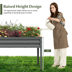 Galvanized Raised Garden Bed Elevated Planter Box with Legs and Drainage Hole