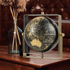 Geographic 6/ 8/ 10 Inch World Globe with Clear Printing and Square Frame