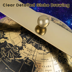 Geographic 6/ 8/ 10 Inch World Globe with Clear Printing and Square Frame