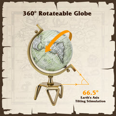 Educational Geographic 5/8/10 Inch World Globe with Triangle Metal Stand-8 inches