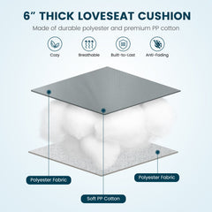 Indoor Outdoor Tufted Bench Cushion with Soft PP Cotton