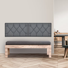 Upholstered Wall Mounted Headboard with Tufted Button Linen Fabric