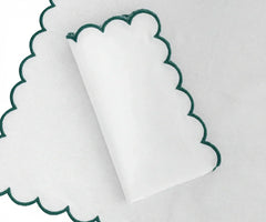 Green scallop napkins
