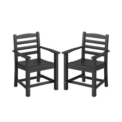 HDPE All Weather Patio Dining Chairs Set of 2 with Wide Armrests