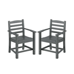 HDPE All Weather Patio Dining Chairs Set of 2 with Wide Armrests