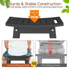 HIPS Shower Bench Seat with Handle Shower Head-Black
