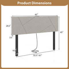 Headboard for Full Size Bed and Queen Geometric Upholstered Head Board