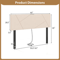 Headboard for Full Size Bed and Queen Geometric Upholstered Head Board
