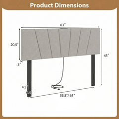 Headboard for Queen and Full Size Bed Geometric Upholstered Head Board
