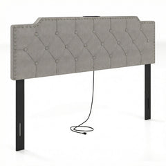 Headboard for Queen and Full Size Bed Rivet Tufted Upholstered Head Board