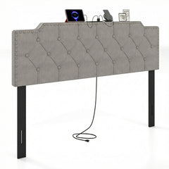 Headboard for Queen and Full Size Bed Rivet Tufted Upholstered Head Board