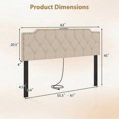 Headboard for Queen and Full Size Bed Rivet Tufted Upholstered Head Board