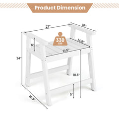 Heavy Duty Shower Bench with Arms for Inside Shower Shaving Legs-White