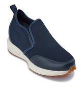 CALTO - J1435 - 3.3 Inches Taller (Dark Blue) - Casual Chunky Sole Sneaker Loafers