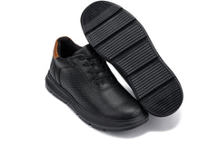 CALTO - J1580 - 2.6 Inches Taller (Black/Black Sole) - Lightweight Casual Walkers