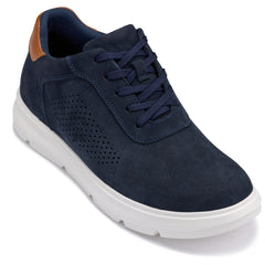 CALTO - J1582 - 2.6 Inches Taller (Nubuck Navy) - Lightweight Casual Walkers