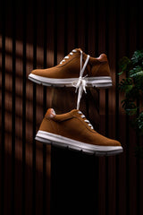 CALTO - J1583 - 2.6 Inches Taller (Nubuck Brown) - Lightweight Casual Walkers